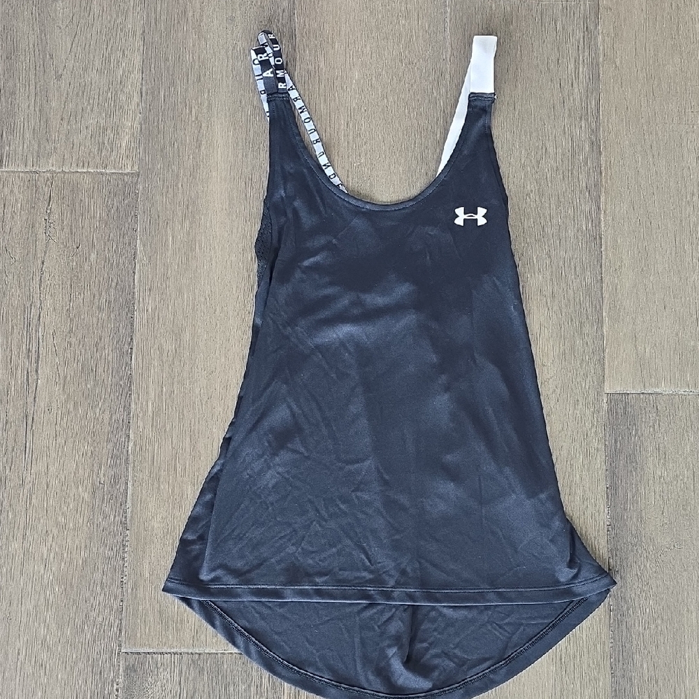 Under Armour Women's Black Tank Top with White Strap